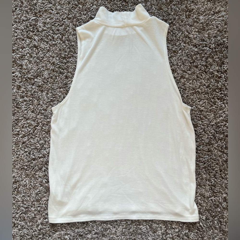 American Eagle Outfitters Soft & Sexy White Mock Neck Tank